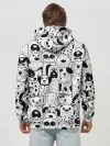 Худи мужской база хлопок / Собаки черно-белое