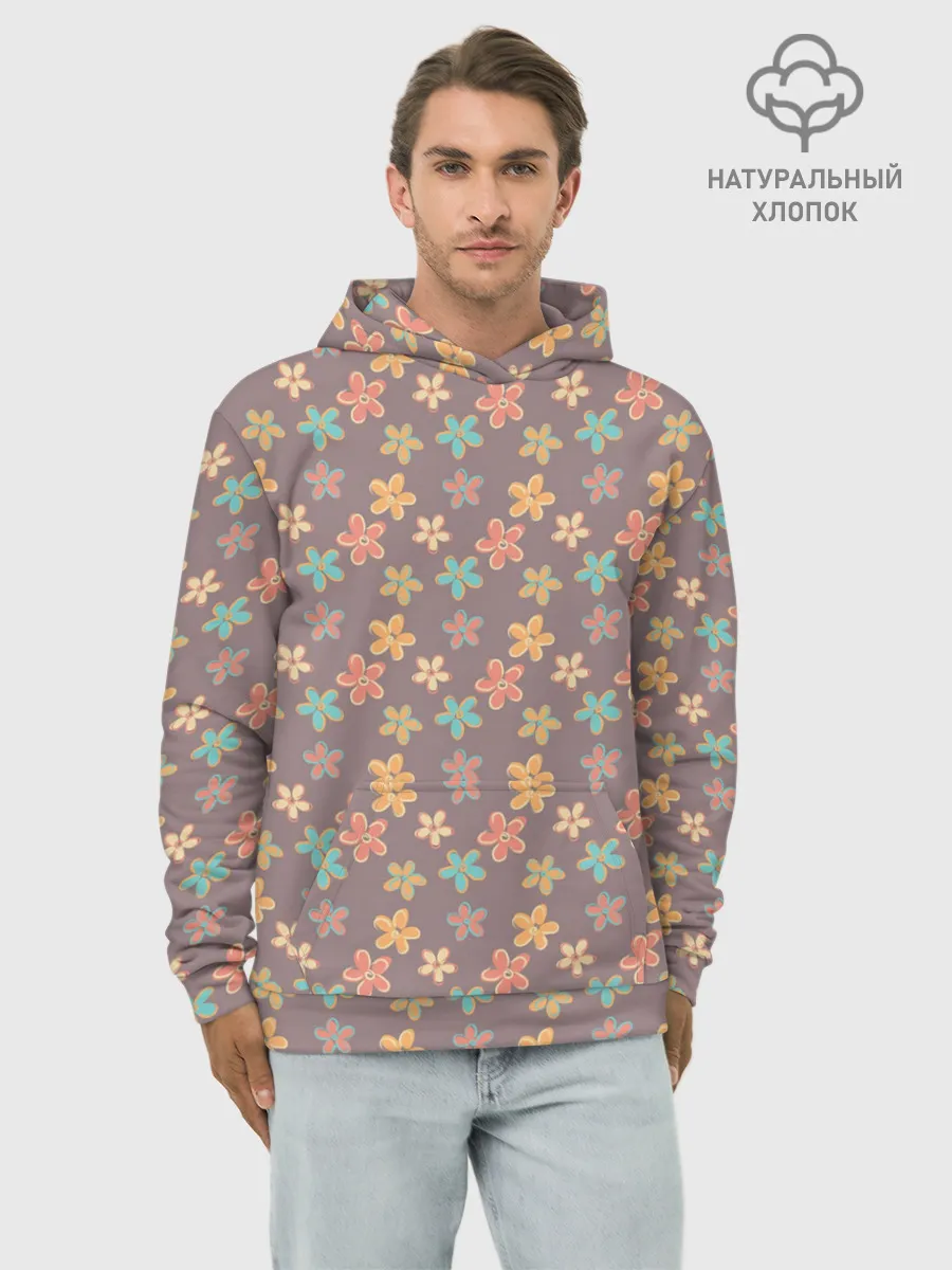 Худи мужской база хлопок / Цветы | Разные