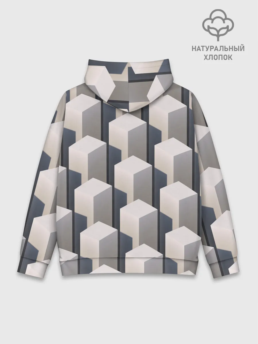 Худи мужской база хлопок / ГрафиЧеские Кубы