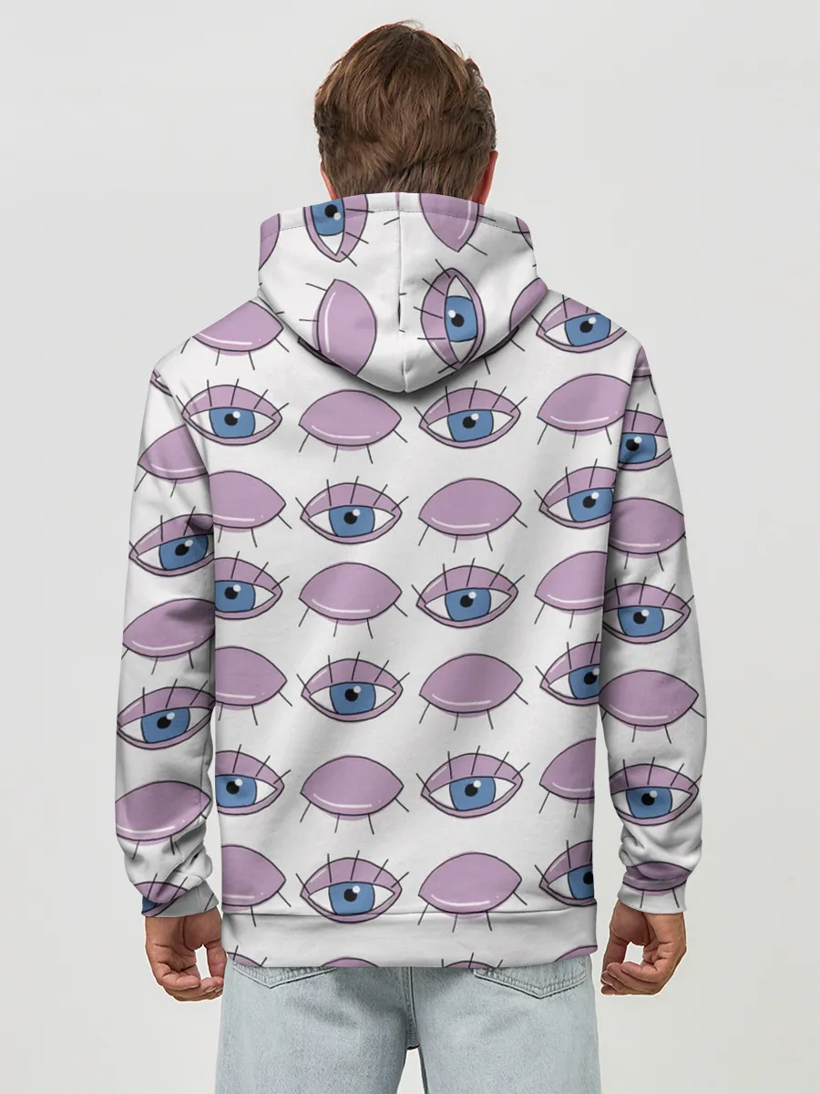 Худи мужской база хлопок / Глаза фиолетовые