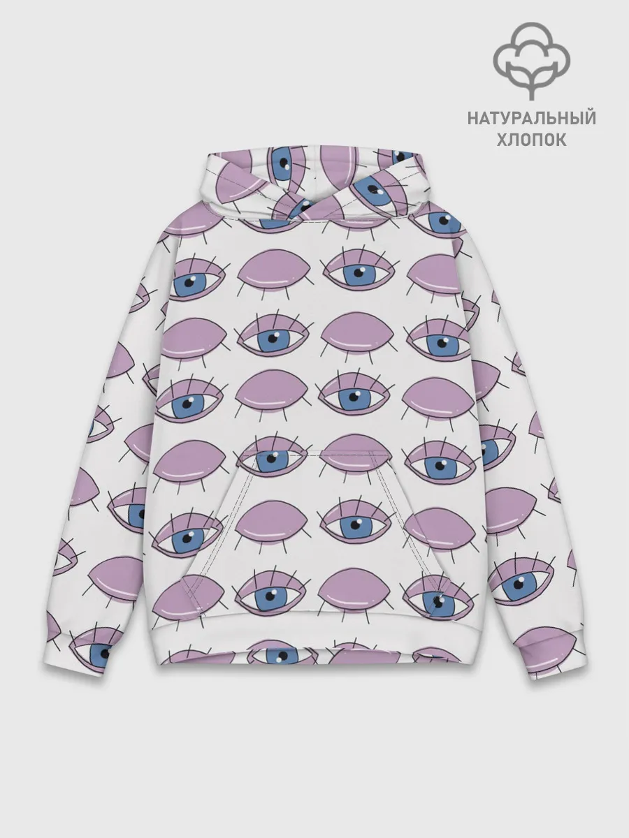 Худи мужской база хлопок / Глаза фиолетовые