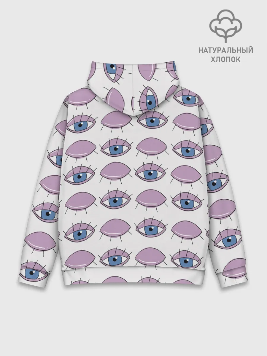 Худи мужской база хлопок / Глаза фиолетовые