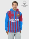 Худи мужской база хлопок / Домашняя форма ФК «Барселона»