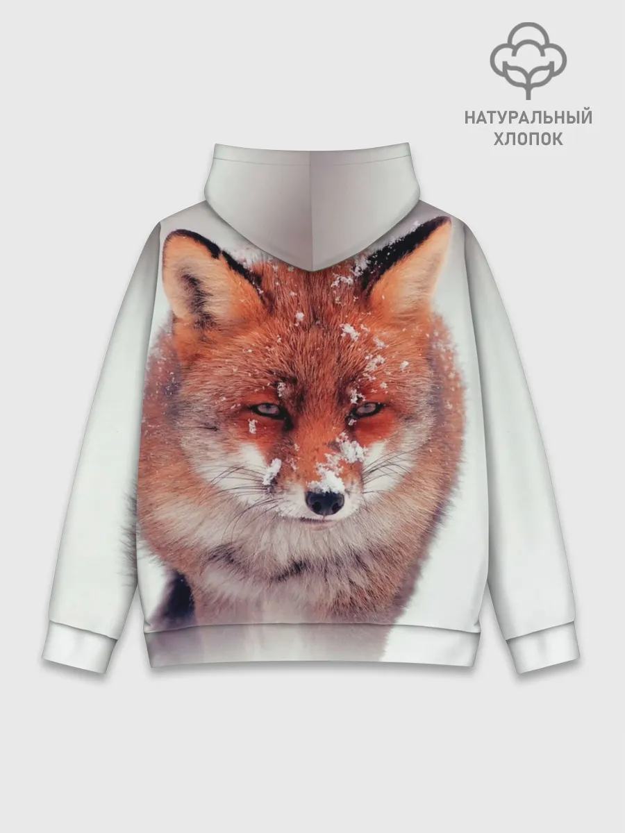 Худи мужской база хлопок / Лисица и снег
