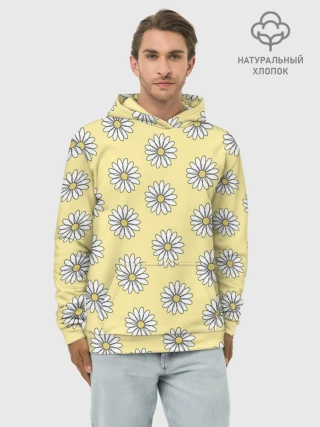 Худи мужской база хлопок / Ромашки | 2