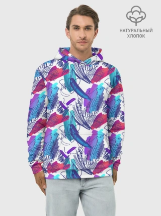 Худи мужской база хлопок / Абстракция пятна краски