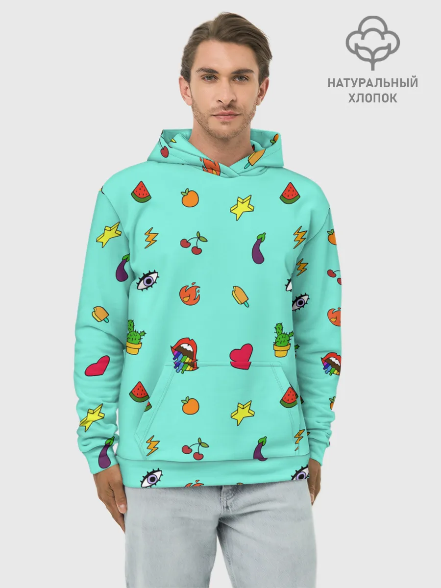 Худи мужской база хлопок / Смайлики - Эмодзи