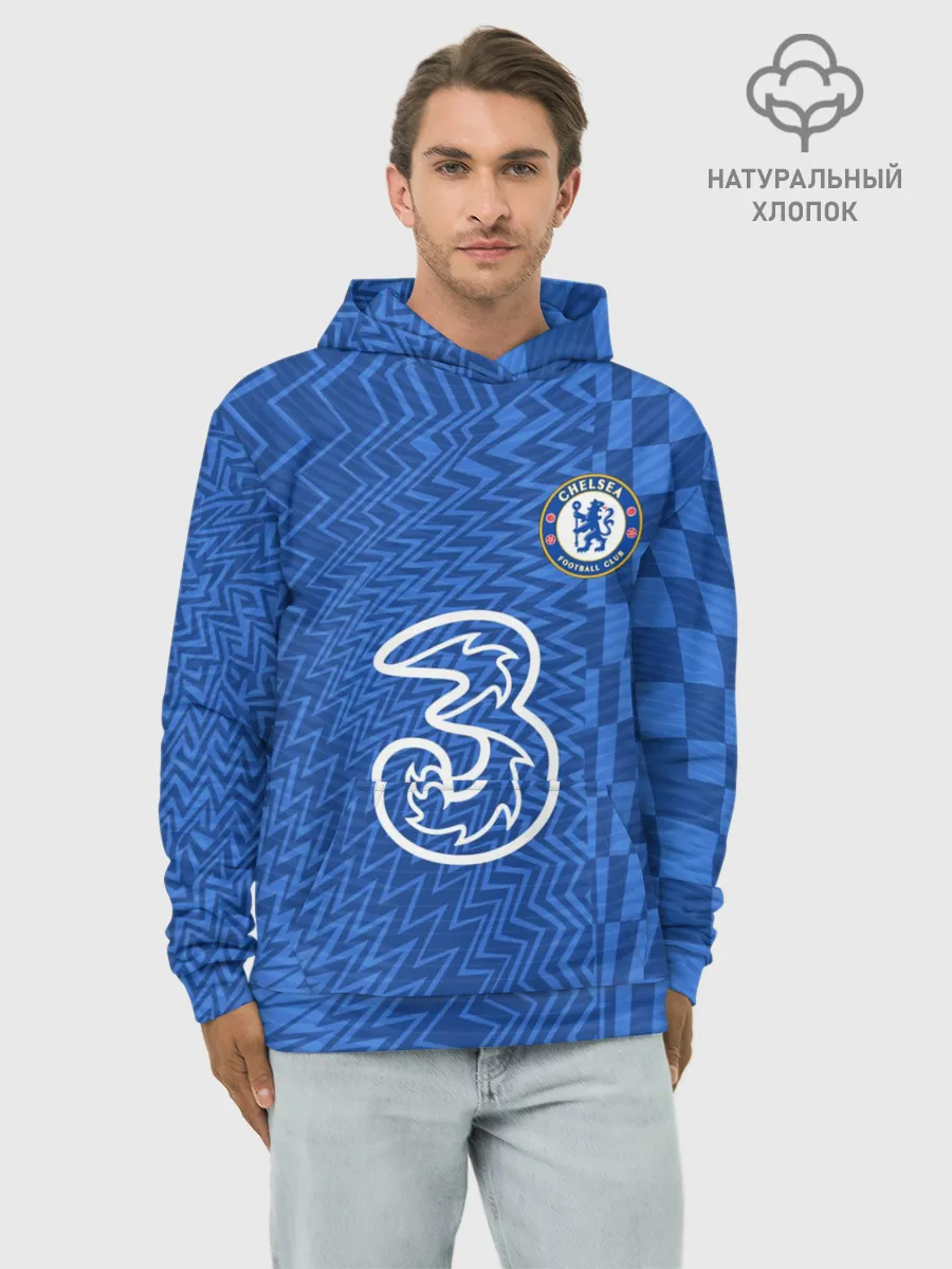 Худи мужской база хлопок / Домашняя форма Челси 2021/2022