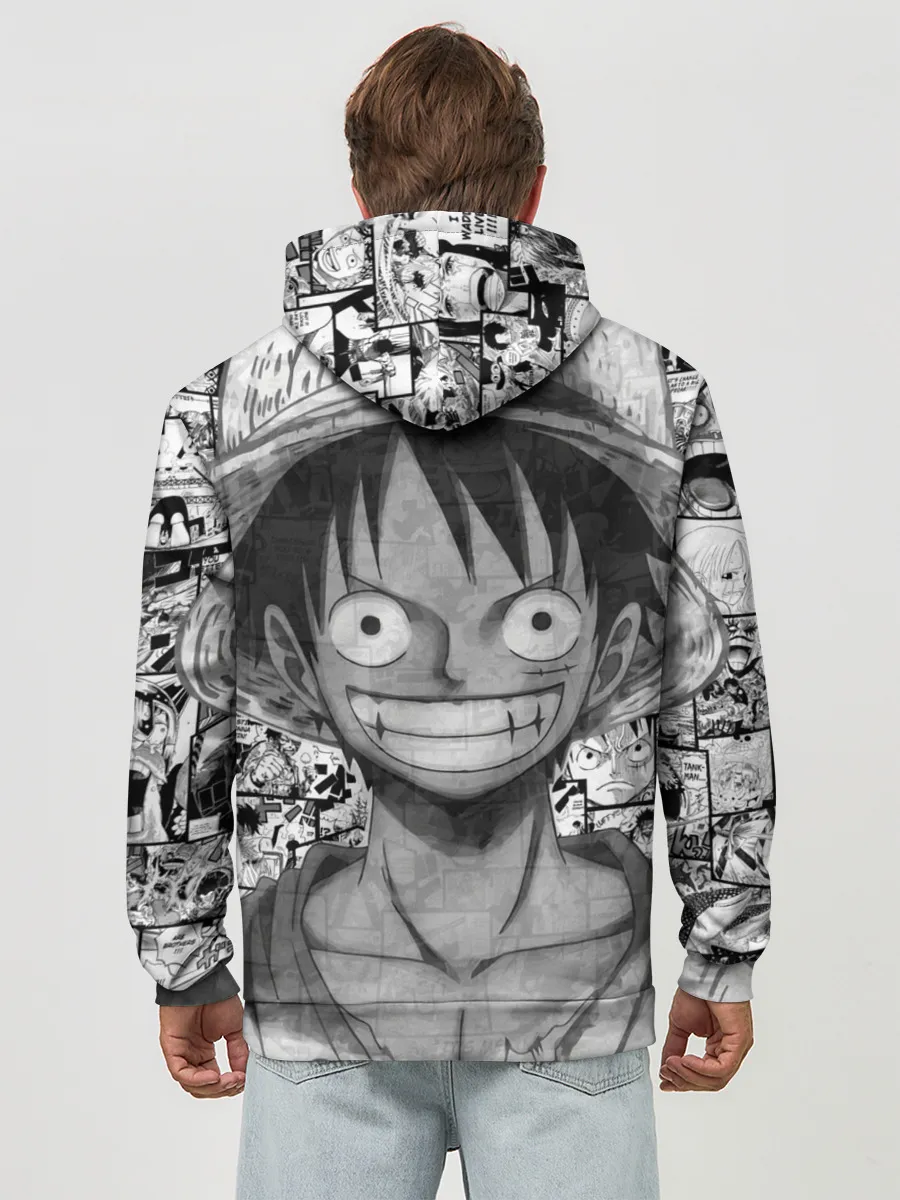 Худи мужской база хлопок / Луфи улыбается one piece