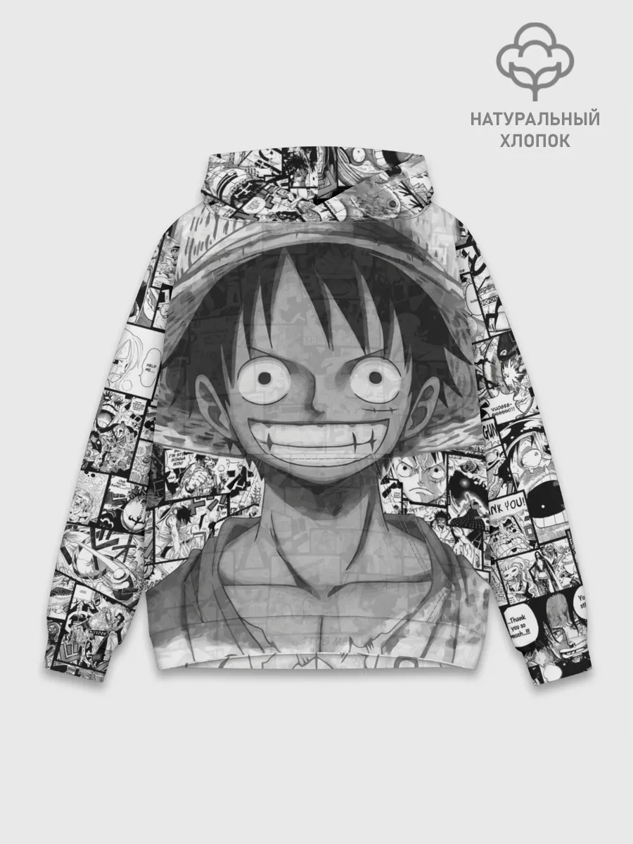 Худи мужской база хлопок / Луфи улыбается one piece