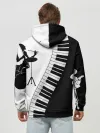 Худи мужской база хлопок / Черно Белое пианино