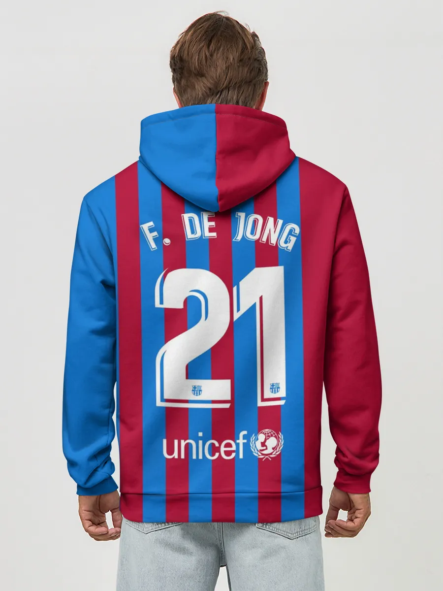 Худи мужской база хлопок / Френки де Йонг Барселона 21/22