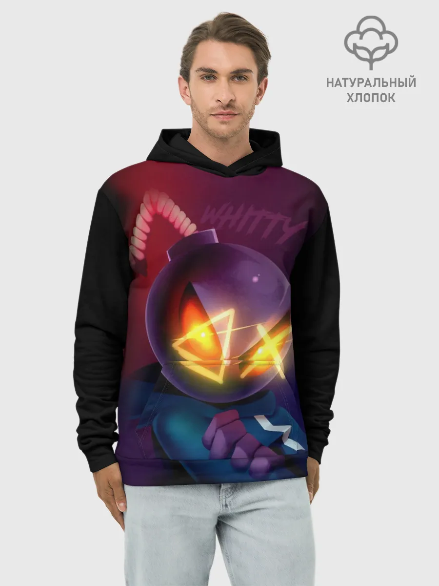 Худи мужской база хлопок / витти на темном фоне