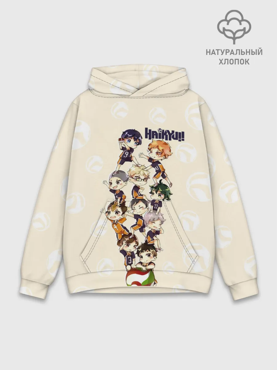 Худи мужской база хлопок / Команда Карасуно | Haikyuu!!
