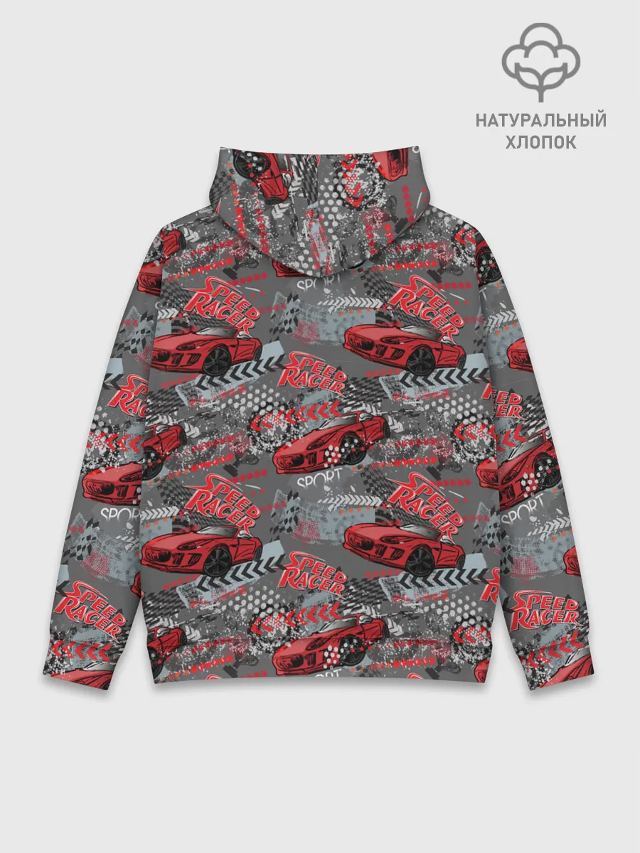 Худи мужской база хлопок / Гоночная машина