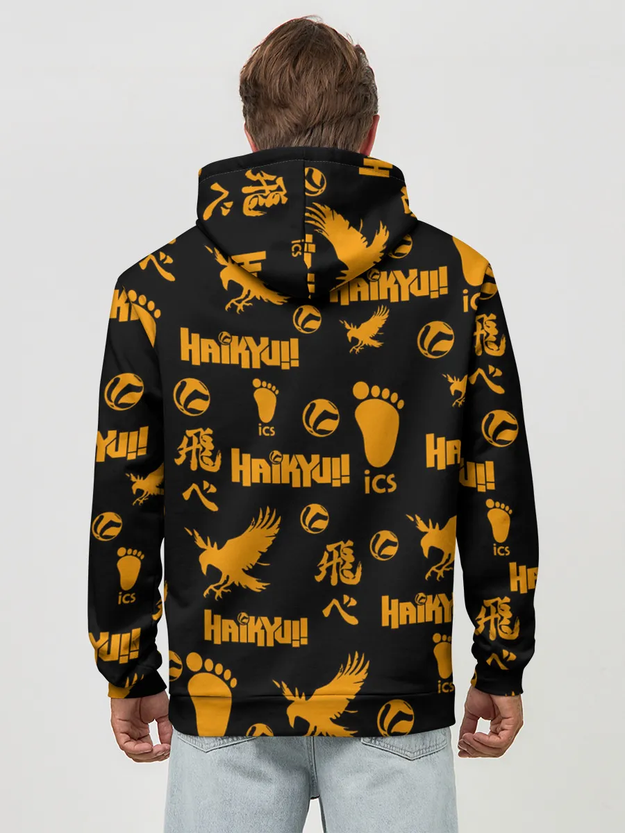 Худи мужской база хлопок / Haikyu!! | ВОЛЕЙБОЛ!! элементы