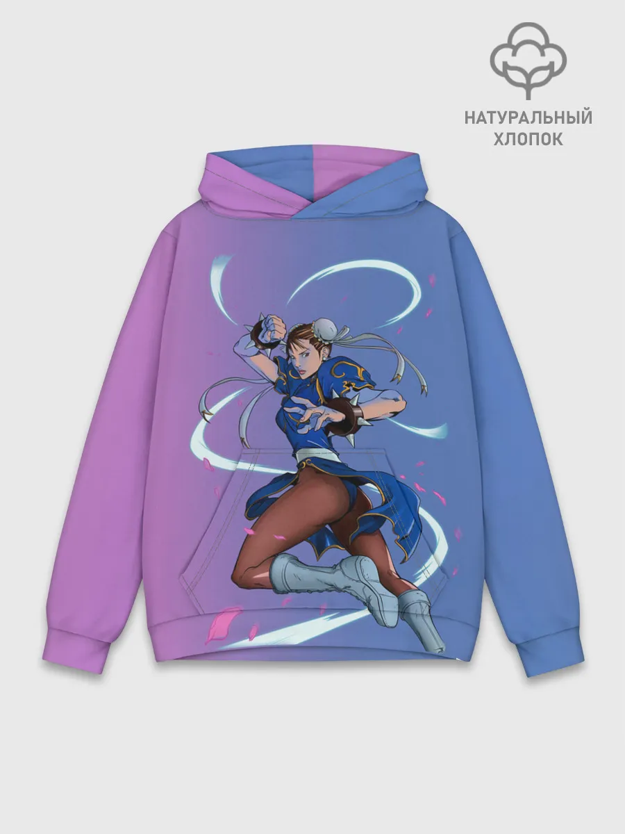 Худи мужской база хлопок / Dengerous Chun Li