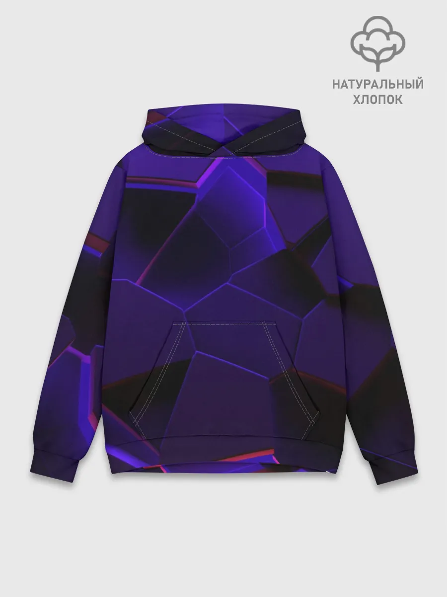 Худи мужской база хлопок / СИНИЕ ПЛИТЫ 3D