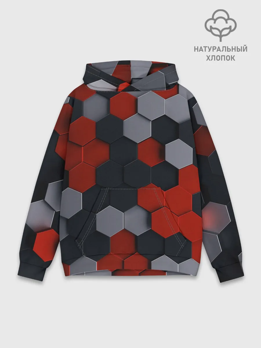 Худи мужской база хлопок / РАЗНОЦВЕТНЫЕ СОТЫ 3D