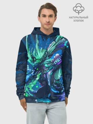 Худи мужской база хлопок / Fantasy - dragon