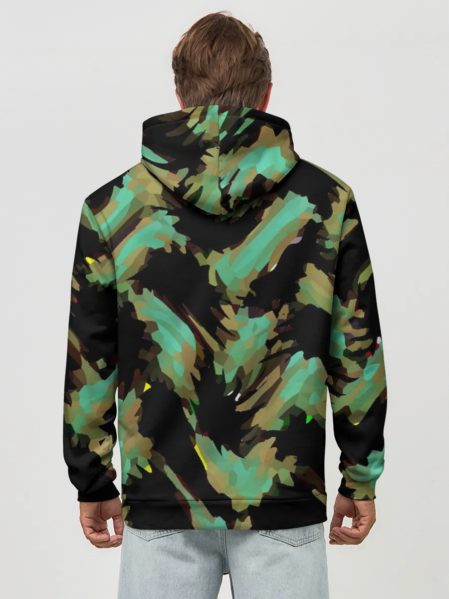 Худи мужской база хлопок / Изумрудные осколки кристаллов