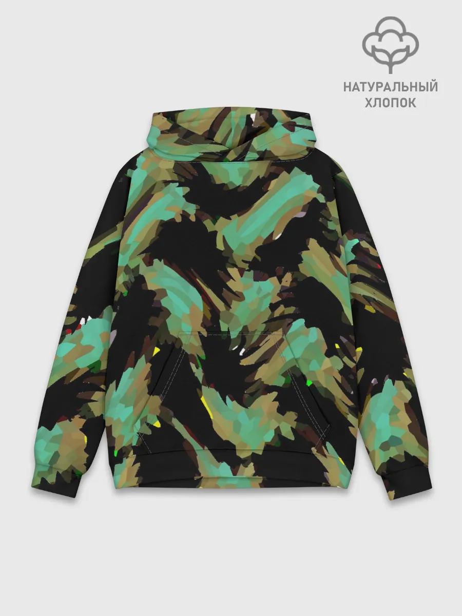 Худи мужской база хлопок / Изумрудные осколки кристаллов