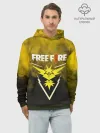 Худи мужской база хлопок / FREEFIRE | YELLOW SMOKE