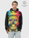 Худи мужской база хлопок / Череп-анаглиф