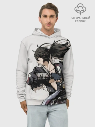 Худи мужской база хлопок / ЯРОСТЬ ХЯККИМАРУ | ДОРОРО