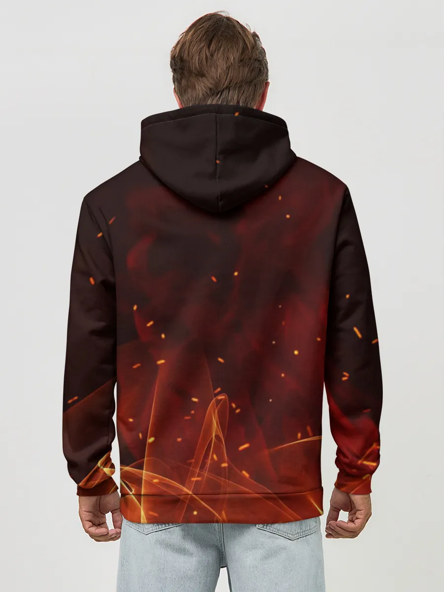 Худи мужской база хлопок / ПЛАМЯ 3D