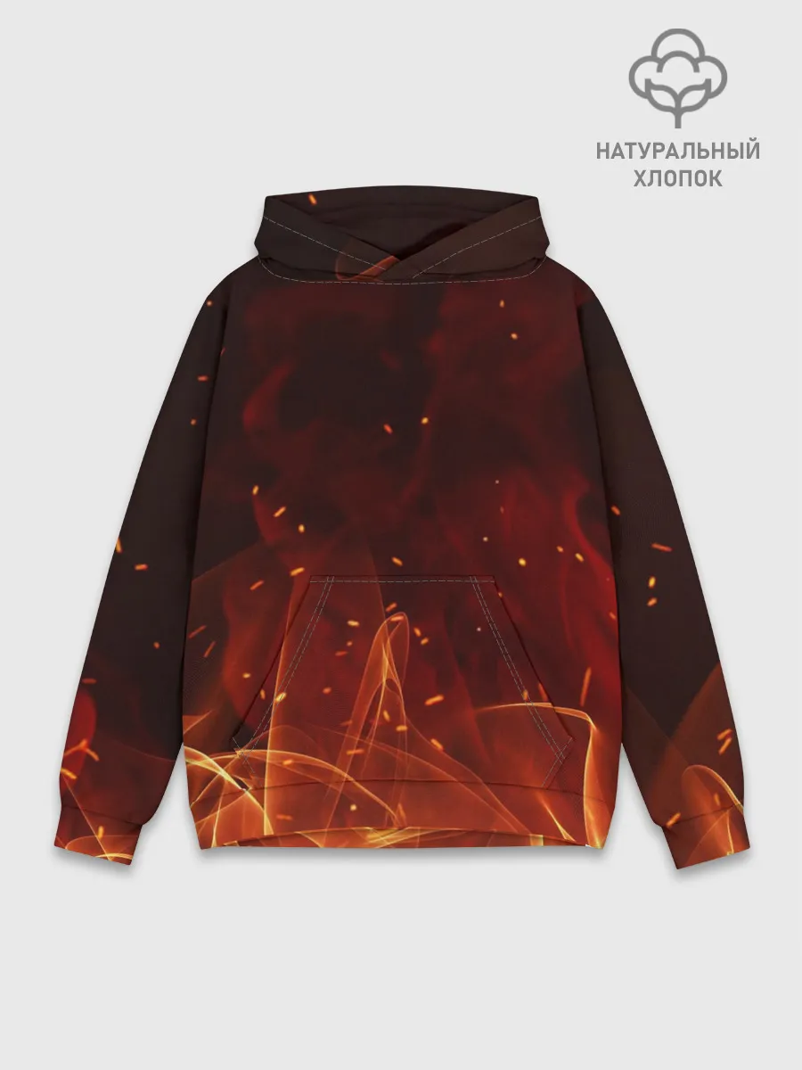Худи мужской база хлопок / ПЛАМЯ 3D