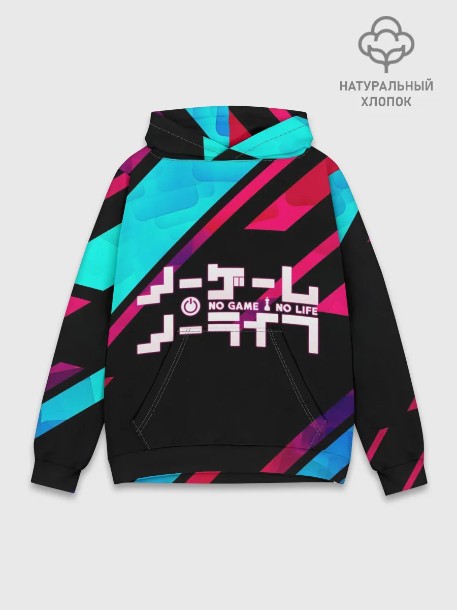 Худи мужской база хлопок / NO GAME NO LIFE LOGO