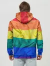 Худи мужской база хлопок / Радуга - мятая ткань полотно