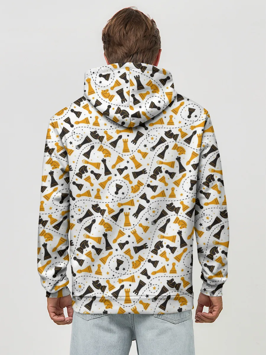 Худи мужской база хлопок / Шахматные Фигуры