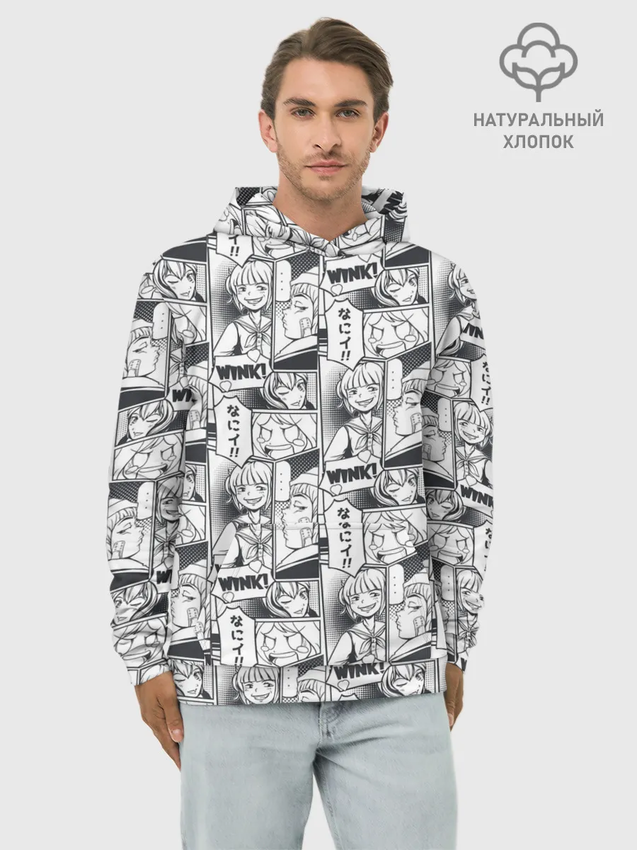 Худи мужской база хлопок / Манга