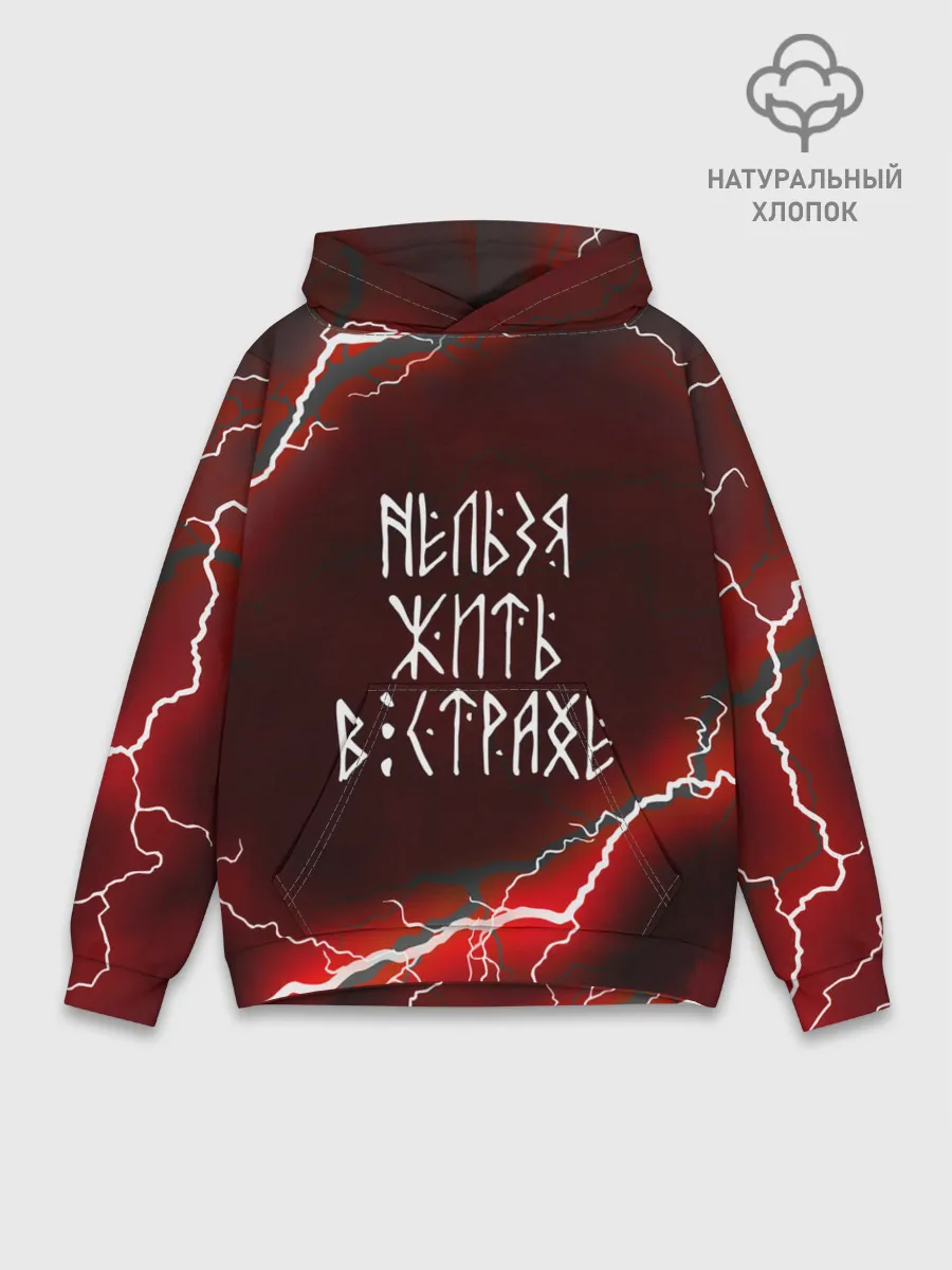 Худи мужской база хлопок / НЕЛЬЗЯ ЖИТЬ В СТРАХЕ | ЖИЗНЬ БЕЗ СТРАХА