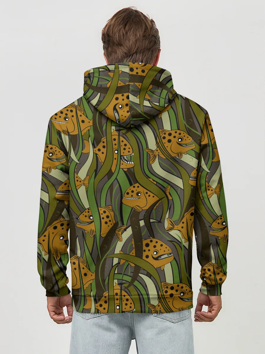 Худи мужской база хлопок / Пираньи камуфляж