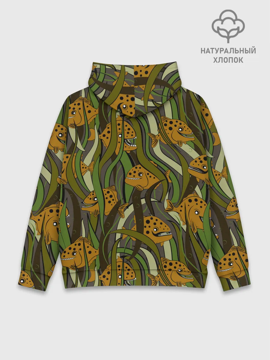 Худи мужской база хлопок / Пираньи камуфляж