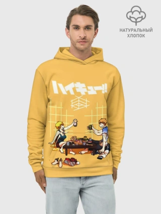 Худи мужской база хлопок / Ужин Натсу и Шоё Хината Haikyu!!