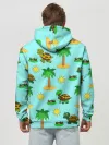 Худи мужской база хлопок / черепашки и пальмы