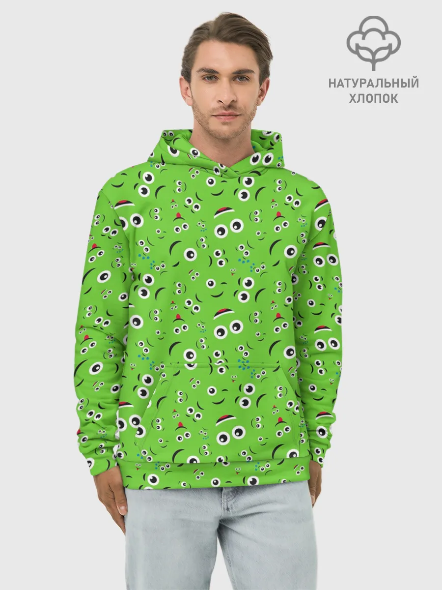 Худи мужской база хлопок / Мультяшные Лица