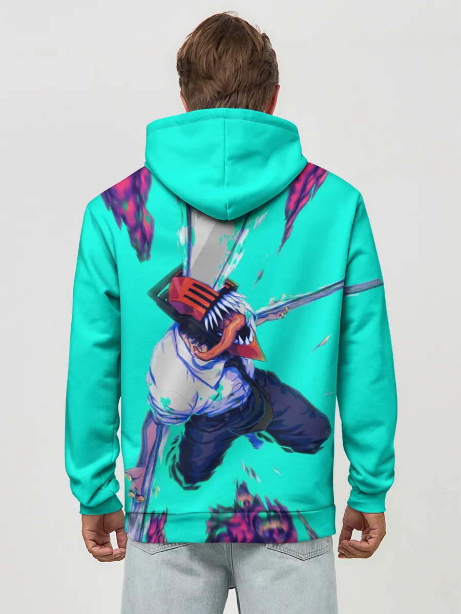 Худи мужской база хлопок / ЧЕЛОВЕК БЕНЗОПИЛА ДЕНДЖИ