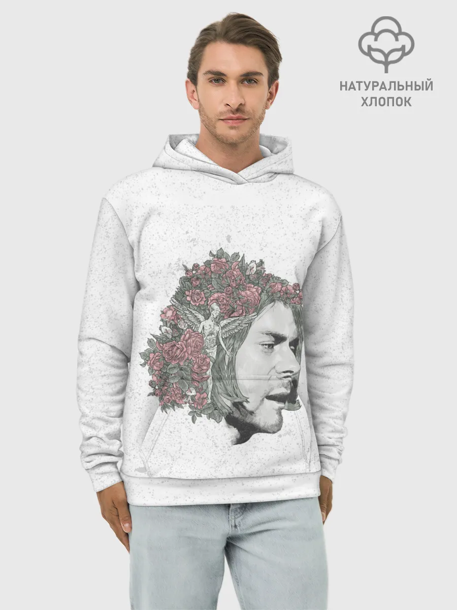 Худи мужской база хлопок / Цветы в волосах