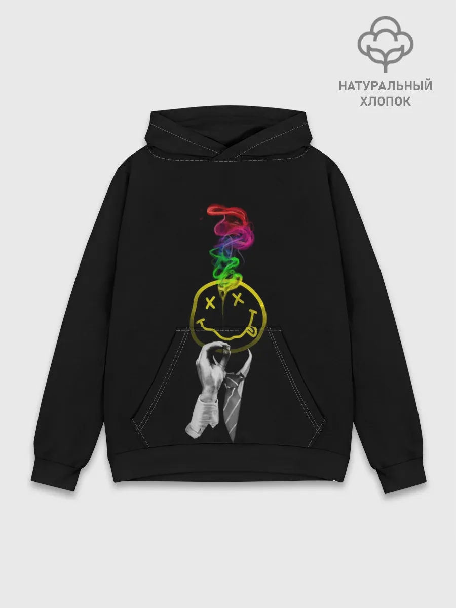 Худи мужской база хлопок / Нирвана смайл