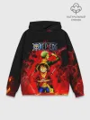 Худи мужской база хлопок / Зоро и Луффи в огне One Piece