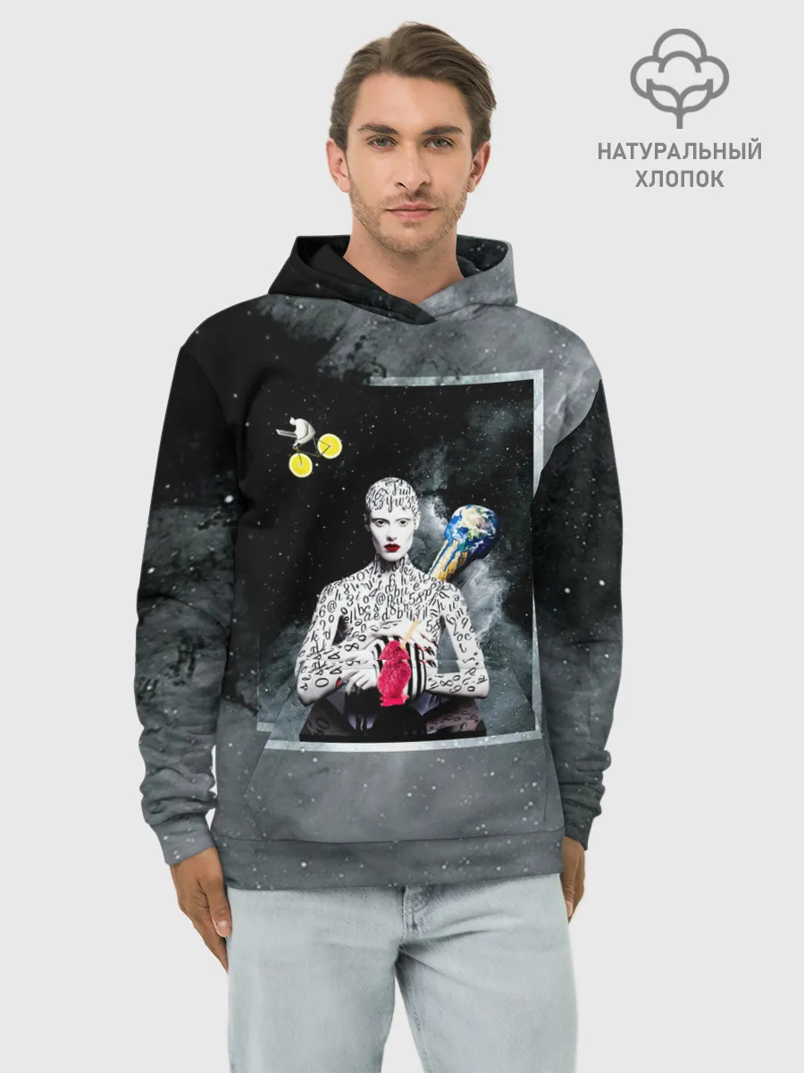 Худи мужской база хлопок / Космос / Абстракция