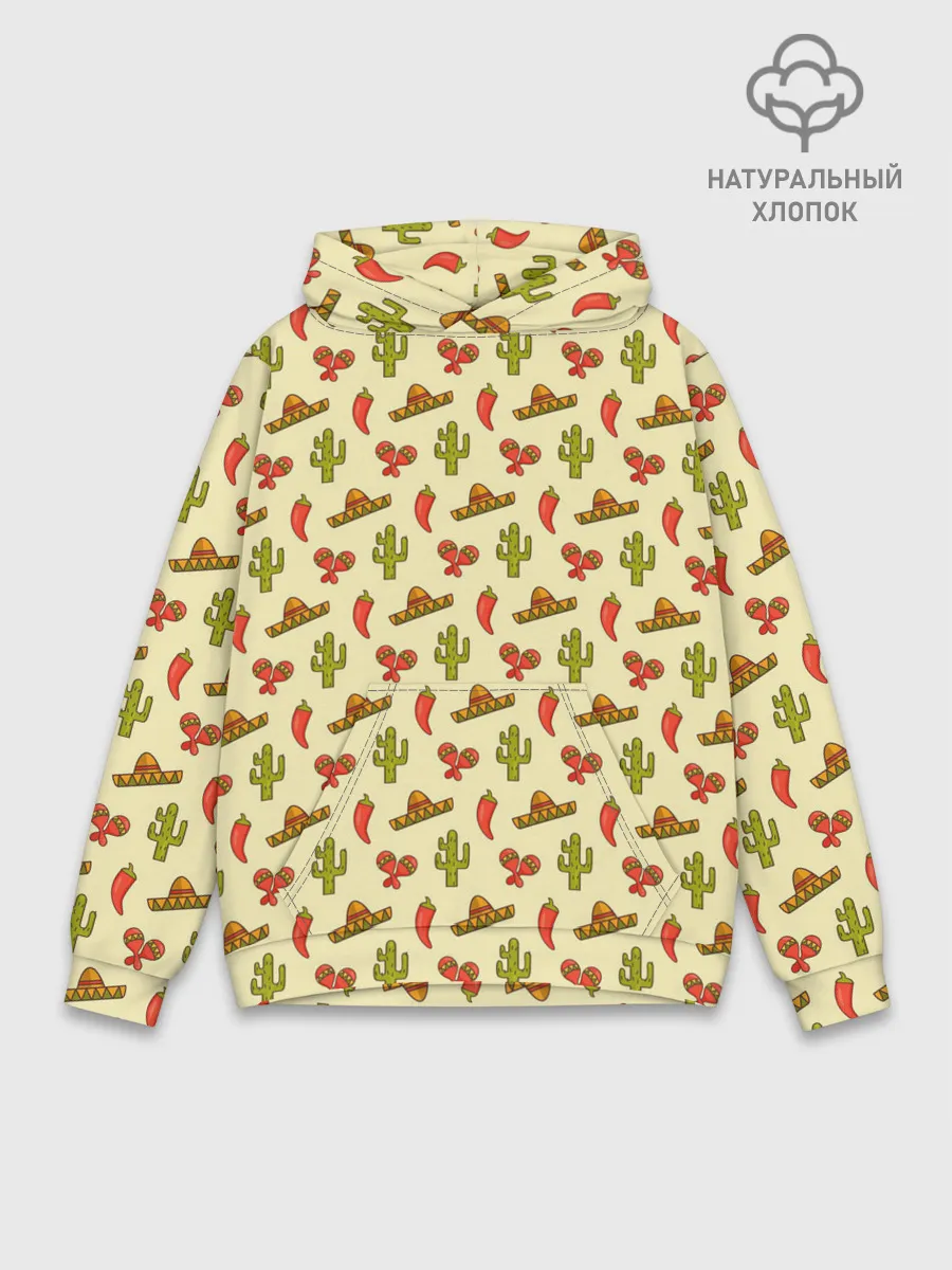 Худи мужской база хлопок / Мексиканский фон