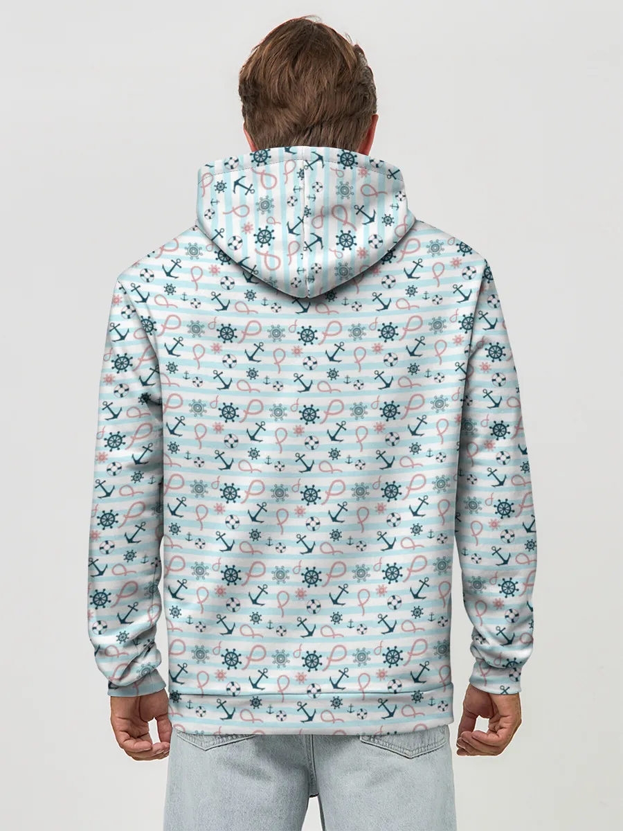 Худи мужской база хлопок / Морской фон