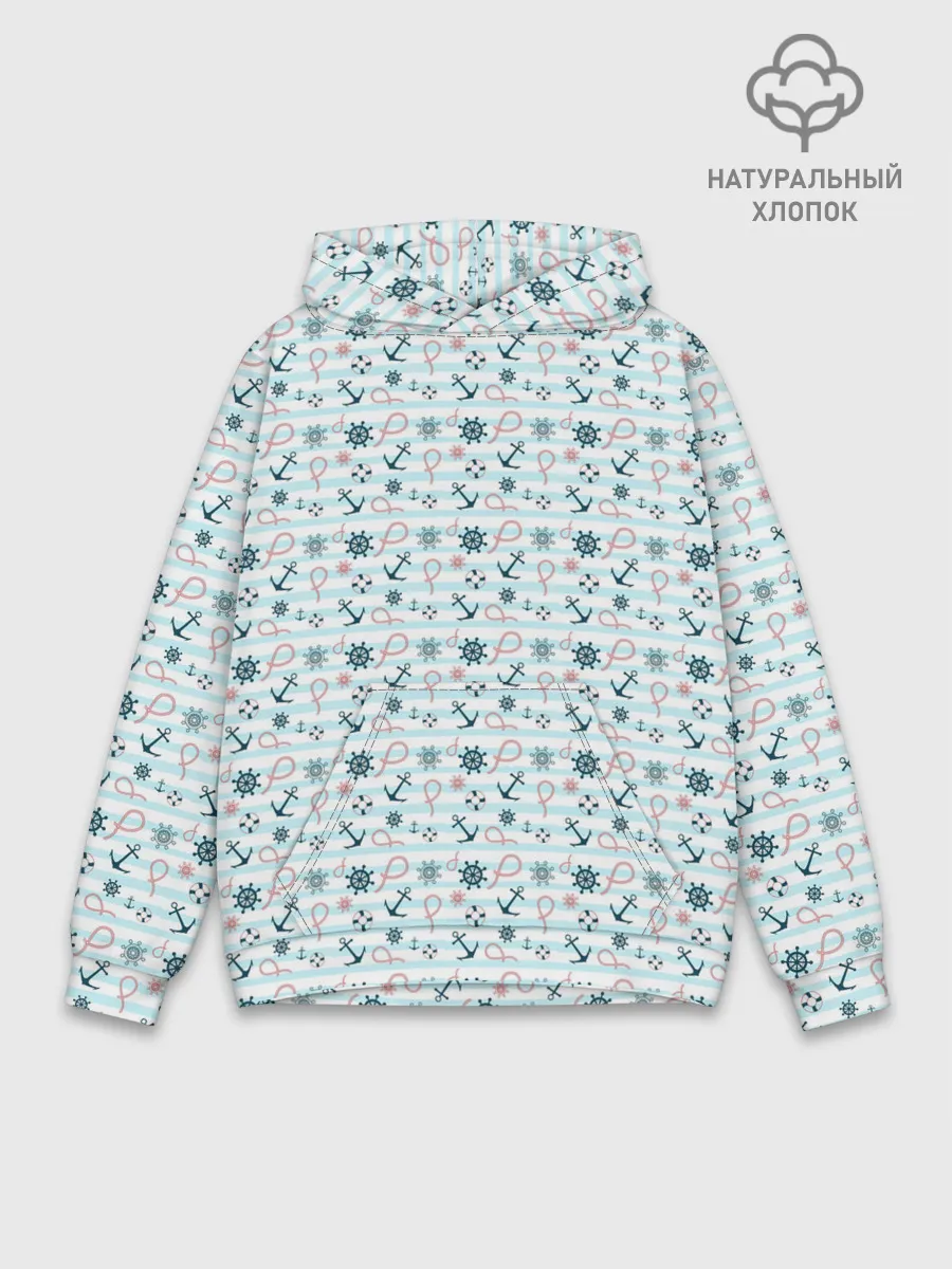 Худи мужской база хлопок / Морской фон