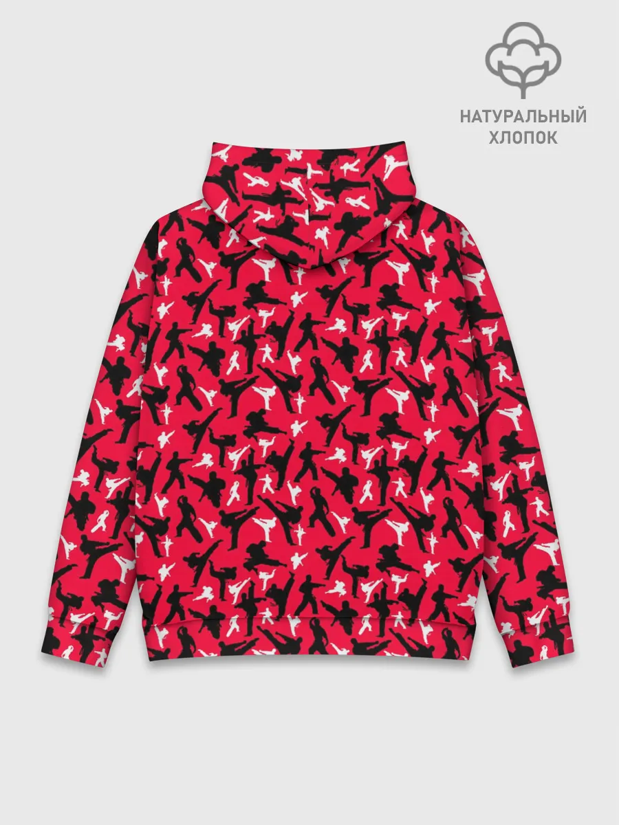 Худи мужской база хлопок / Белый Каратист против Черного